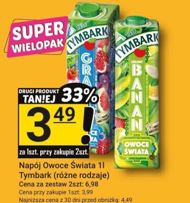 Napój Owoce Świata 1l Tymbark (różne rodzaje) promocja w Hitpol