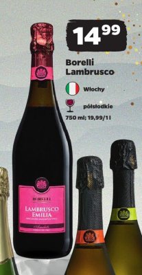 Wino musujące Borelli Lambrusco promocja w Netto