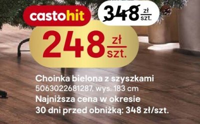 Choinka bielona z szyszkami wys. 183 cm promocja w Castorama