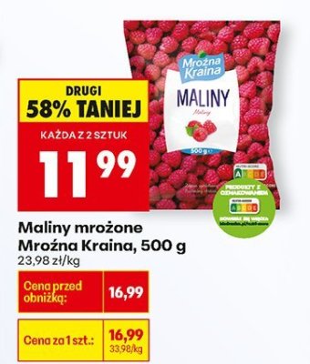 Maliny mrożone 500g promocja w Biedronka