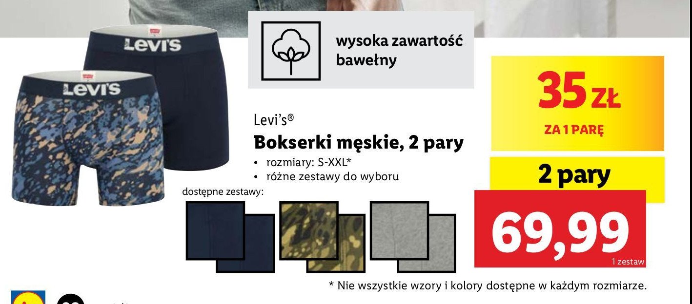 Bokserki męskie s-xxl LEVI'S promocja