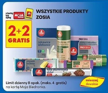 Wszystkie produkty Zosia 2+2 gratis promocja w Biedronka