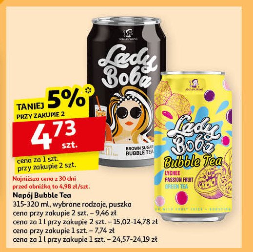 Napój bubble brown sugar LADY BOBA promocja