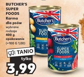 Karma dla psa z kawałkami wołowiny w galarecie Butcher's super foods promocja