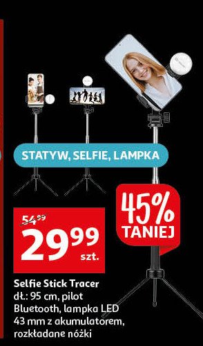 Selfie stick led 95 cm Tracer promocja