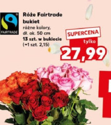 Róże Fairtrade bukiet 13 szt. promocja w Kaufland