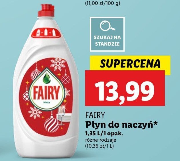 Płyn do mycia mięta Fairy promocja