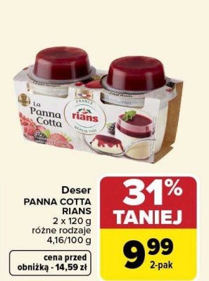 Deser PANNA COTTA RIANS różne rodzaje promocja w Carrefour