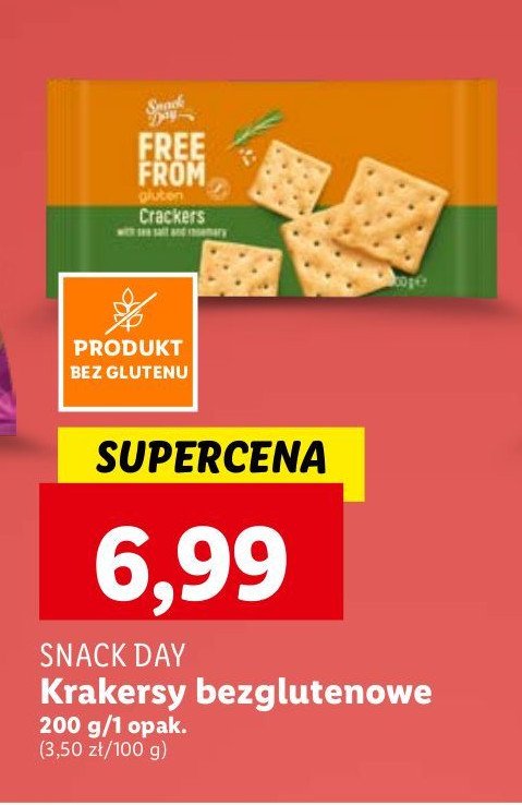 Krakersy bezglutenowe Snack day promocja