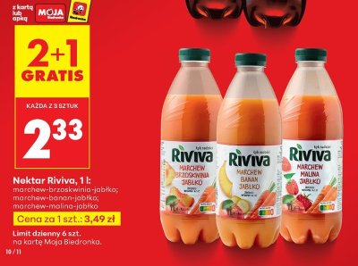 Nektar Riviva marchew-brzoskwinia-jabłko promocja w Biedronka