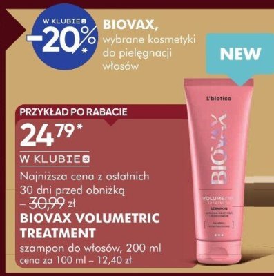 Szampon BIOVAX VOLUMETRIC TREATMENT szampon do włosów, 200 ml promocja w Super-Pharm