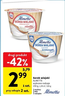 Serek wiejski kremowy, wybrane rodzaje promocja w Intermarche
