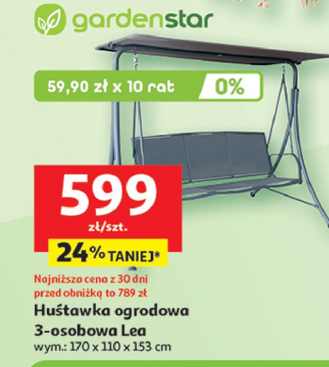 Huśtawka ogrodowa lea Garden star promocja w Auchan