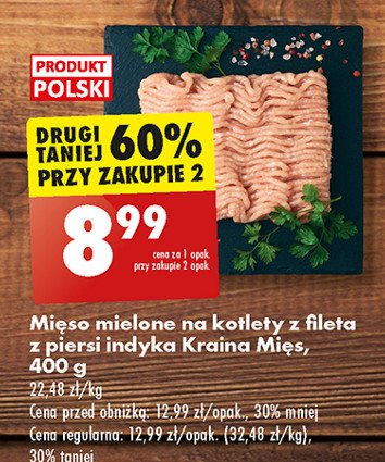 Mięso na kotlety z fileta z piersi indyka Kraina mięs promocja