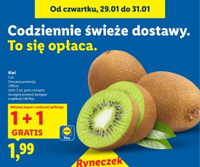 Owoce kiwi 1+1 GRATIS promocja w Lidl