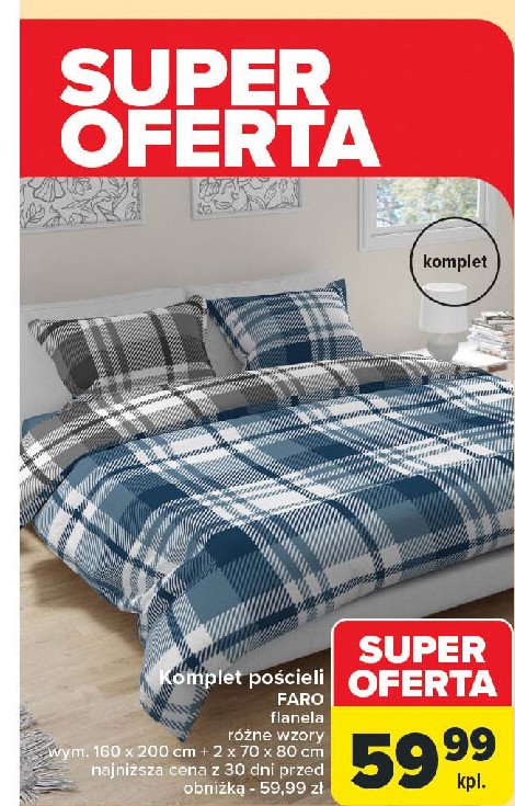 Komplet pościeli flanelowej 160 x 200 cm + 2x 70 x 80 cm Faro promocja