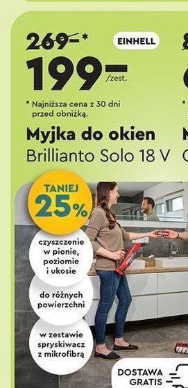 Myjka do okien brillianto solo 18v Einhell promocja