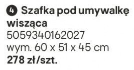 Szafka pod umywalkę wisząca Aruna promocja w Castorama