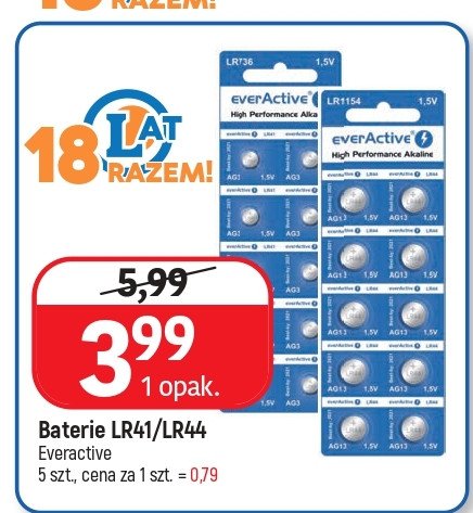 Baterie lr44 EVERACTIVE promocja