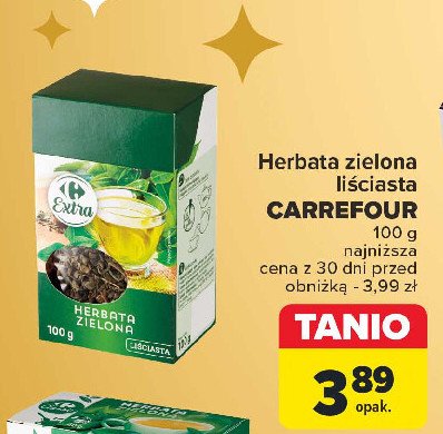 Herbata zielona Carrefour extra promocja w Carrefour Market