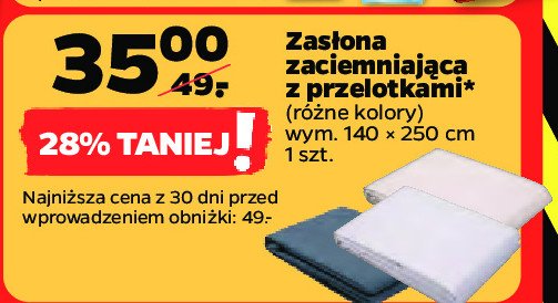 Zas艂ona zaciemniaj膮ca 140 x 250 cm promocja