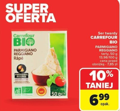 Ser twarty CARREFOUR BIO PARMIGIANO REGGIANO tarty promocja w Carrefour