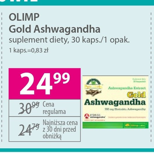 Ashwagandha PURE HERBS promocja