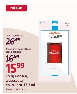 Wysuszacz do lakieru, 13,3 ml promocja w Rossmann