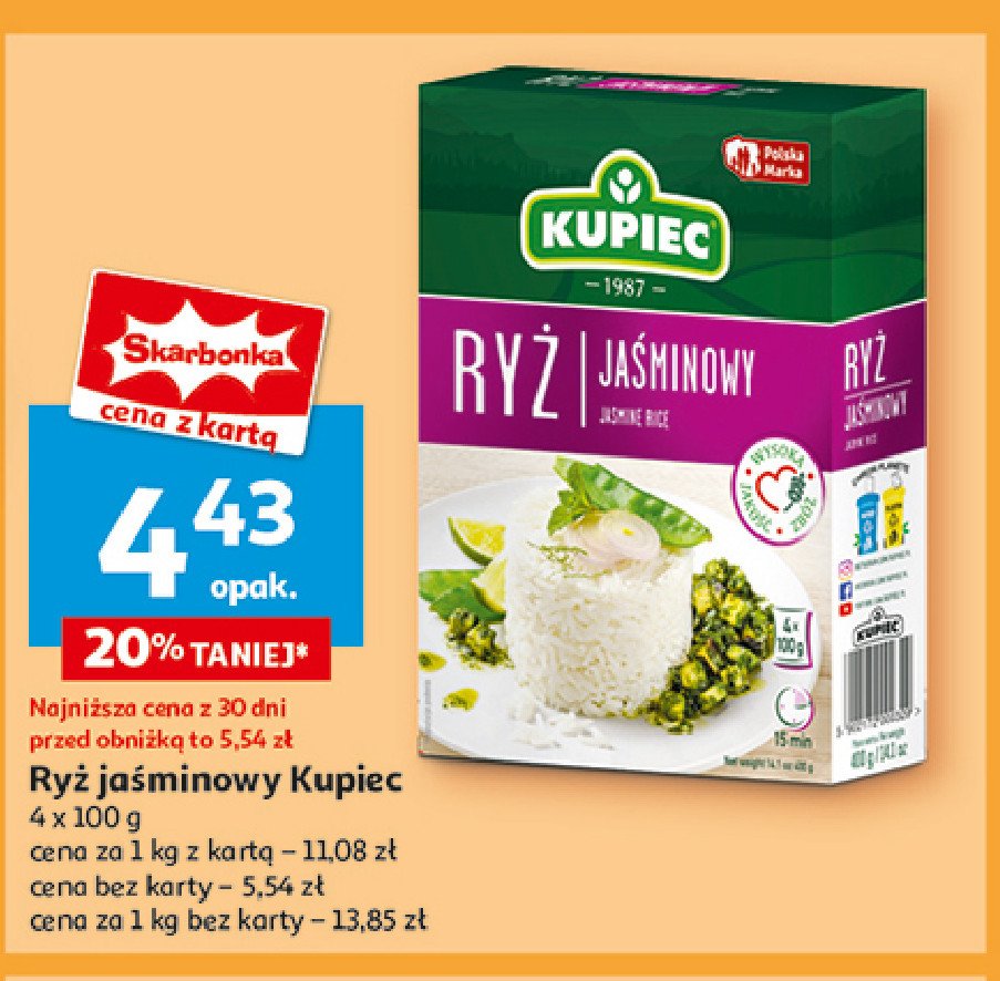 Ryż jaśminowy Kupiec promocja w Auchan