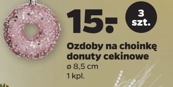 Bombki donuty cekinowe 8.5 cm promocja w Netto