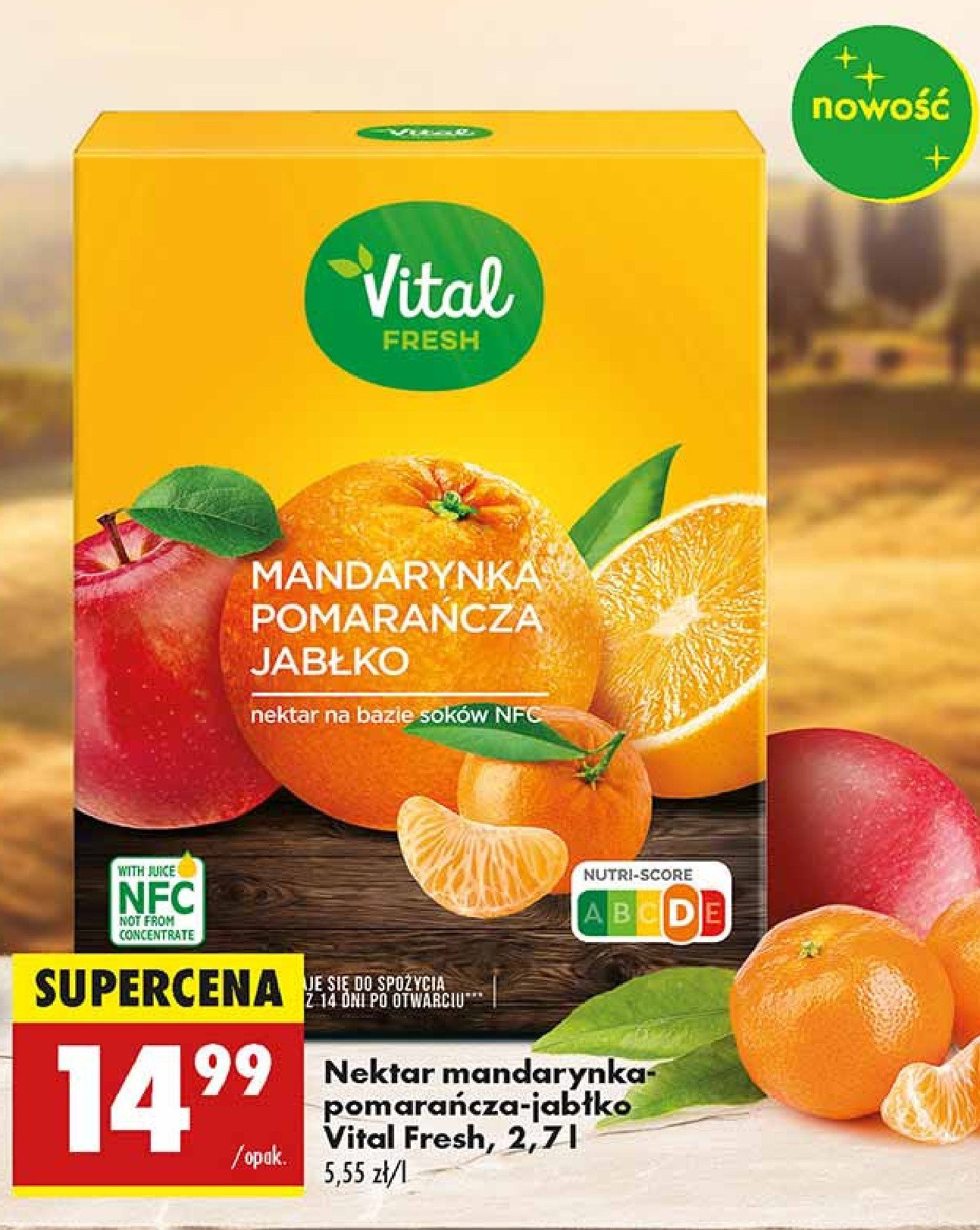 Nektar mandarynka-pomarańcza-jabłko Vital fresh promocja