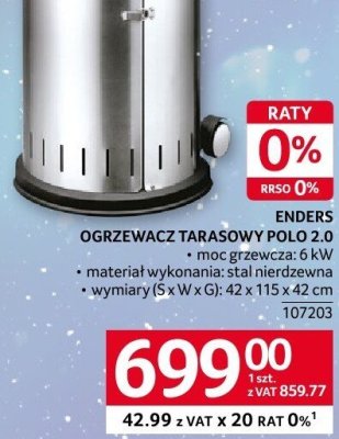 Ogrzewacz tarasowy Polo 2.0 ENDERS promocja w Selgros