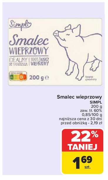 Smalec wieprzowy Simpl promocja w Carrefour Market