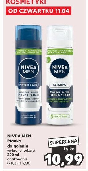 Pianka do golenia natychmiastowa ochrona Nivea men sensitive promocja