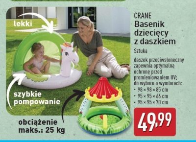 Basen dzieci臋cy z daszkiem 95 x 95 x 70 cm CRANE promocja