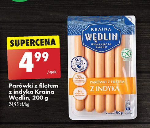 Parówki z filetem z indyka Kraina wędlin promocja