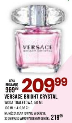 Perfumy VERSACE BRIGHT CRYSTAL woda toaletowa promocja w Drogerie Natura
