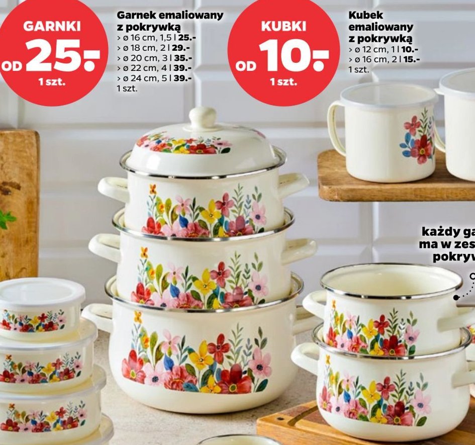 Garnek emaliowany 20 cm promocja