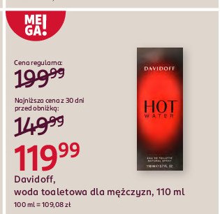 Woda toaletowa Davidoff hot water promocja w Rossmann