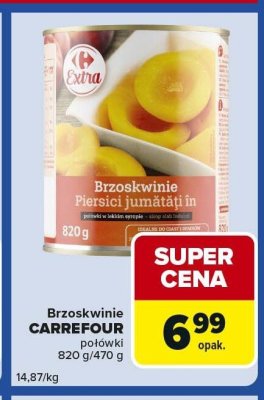 Brzoskwinie Carrefour połówki 820g/470g promocja w Carrefour Express