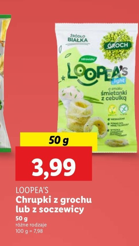 Chrupki z soczewicy o smaku papryki Loopea's promocja w Lidl