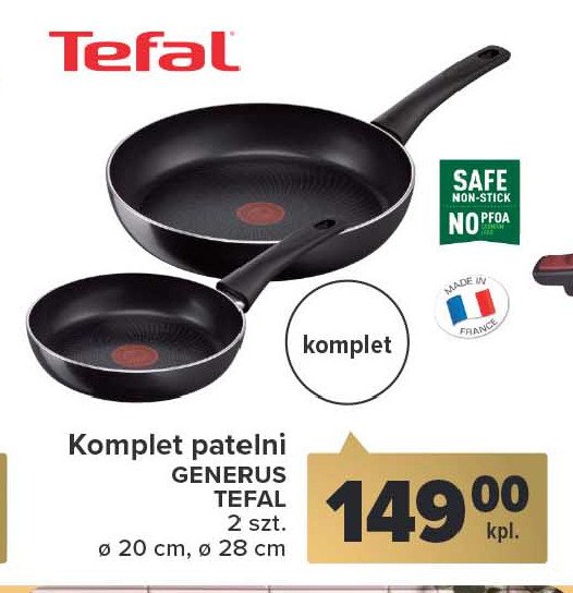 Komplet patelni generus 20 cm + 28 cm Tefal promocja