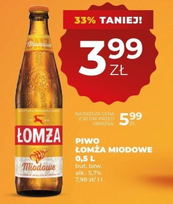 Piwo Łomża Miodowe 0,5 l promocja w Duży Ben