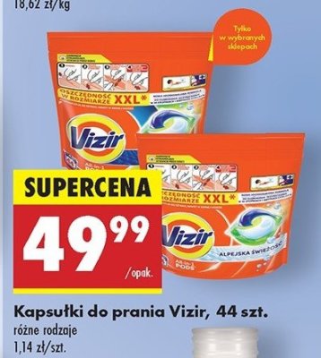 Kapsułki do prania alpejska świeżość Vizir all in one pods promocja
