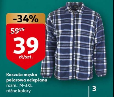 Koszula męska polarowa ocieplana rozm. m-3xl Auchan inextenso promocja