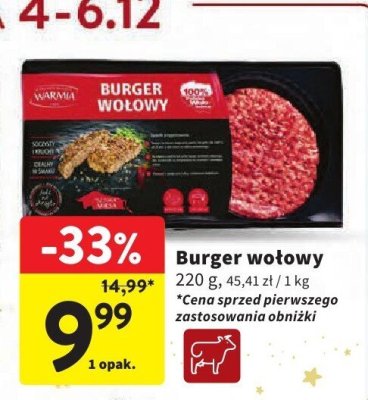 Burger wołowy promocja w Intermarche