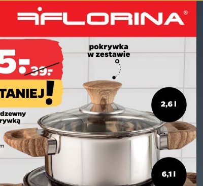 Garnek nierdzewny Silvero 18 cm z pokrywką Florina promocja