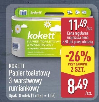 Papier toaletowy 3-warstwowy rumiankowy promocja w Aldi
