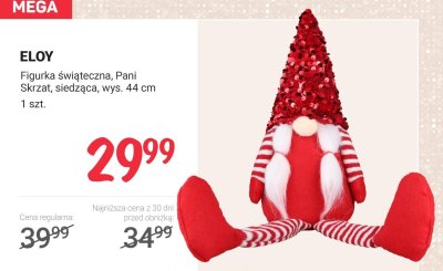 Figurka świąteczna Pani Skrzat siedząca, wys. 44 cm promocja w Rossmann