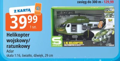 Helikopter wojskowy/ratunkowy skala 1:16, światło, dźwięk, 29 cm promocja w Leclerc